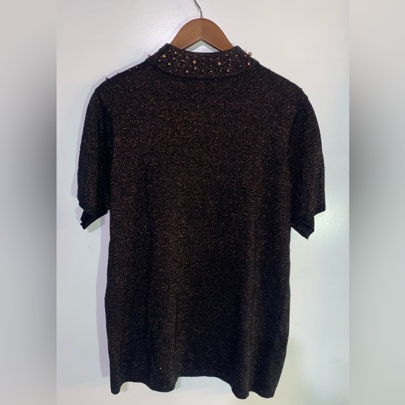 Ladies sweater set in gold & black - size 2XL - Picture 4 of 5